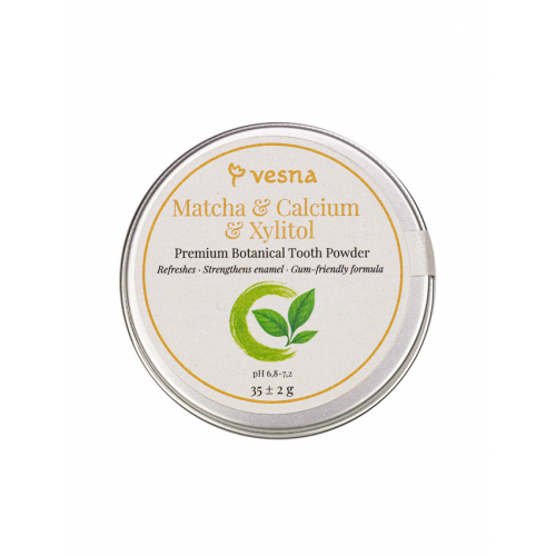 ТМ Vesna Премиальный зубной порошок Матча, Кальций и Ксилитол НФ-00029200 ТМ Vesna Премиальный зубной порошок Матча, Кальций и Ксилитол НФ-00029200