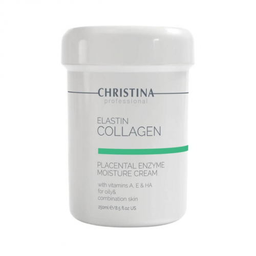 Зволожуючий крем для жирної шкіри Elastin Collagen Placental Enzyme Moisture Cream with Vitamin A, E, HA, 250 ml