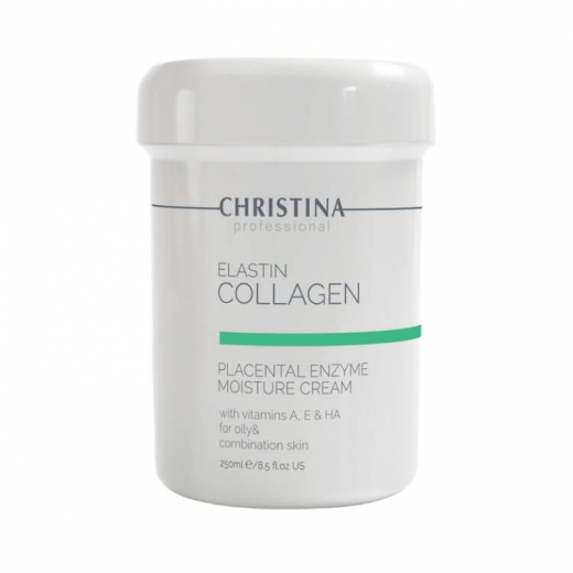 Увлажняющий крем для жирной кожи Elastin Collagen Placental Enzyme Moisture Cream with Vitamin A, E, HA, 250 ml