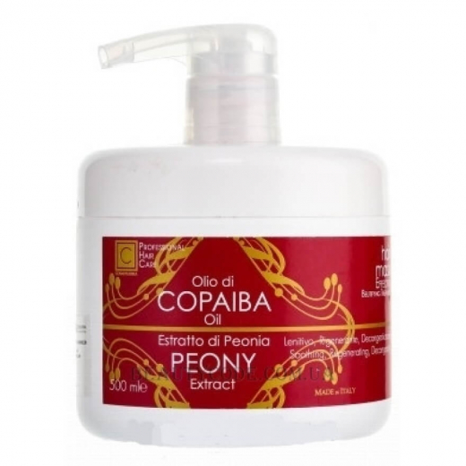 Cosmofarma Маска для волосся з копайським бальзамом та екстрактом півонії Cosmofarma Copaiba Oil Resin & Peony Extract Hair Mask, 500 ml