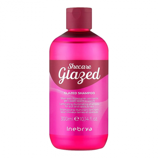 Шампунь для блеска волос с эффектом глазировки Inebrya Sheсare Glazed Shampoo, 300 ml