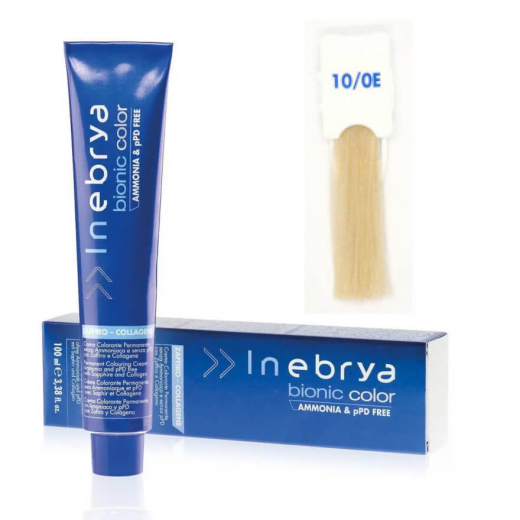 Крем-фарба Bionic Color Inebrya 10 / 0E екстра-світлий платиновий блондин, 100 мл