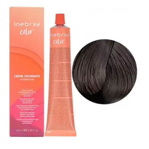 Крем-фарба для волосся Inebrya Сolor 3.10 глибокий темно-каштановий попелястий, 100 ml