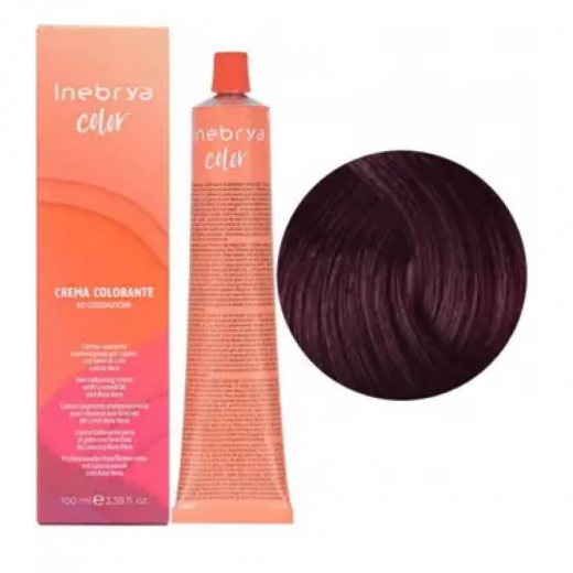 Крем-краска для волос Inebrya Сolor 5.20 светло-каштановый фиолетово-вишневый, 100 ml