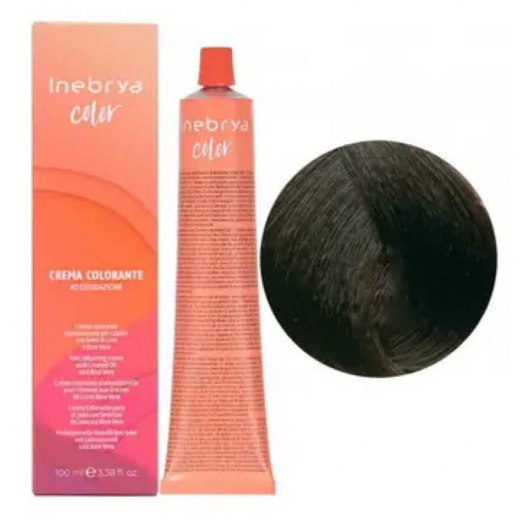 Крем-фарба для волосся Inebrya Сolor 4/00 інтенсивний каштановий, 100 ml