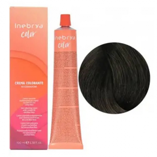 Крем-фарба для волосся Inebrya Сolor 5/1 світло-попелястий каштановий, 100 ml