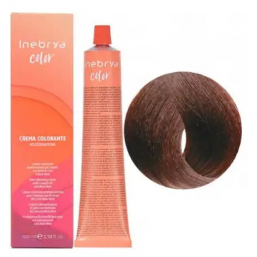 Крем-фарба для волосся Inebrya Сolor 6/4 темний мідний каштан, 100 ml