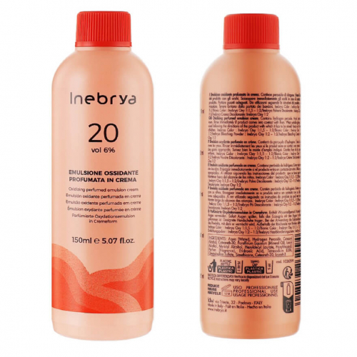 Inebrya Парфюмерная окислительная эмульсия Inebrya Color 20 Vol Oxidizing Perfumed Emulsion Cream 6%, 150 мл