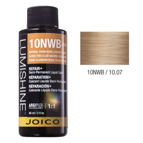 JOICO LumiShine Demi Liquid 10NWB (10.07) яскравий натуральний блонд, теплий бежевий, 60 ml