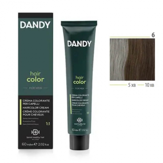 Dandy hair сolor крем-краска для мужчин 6 темний блондин тонер, 60 ml