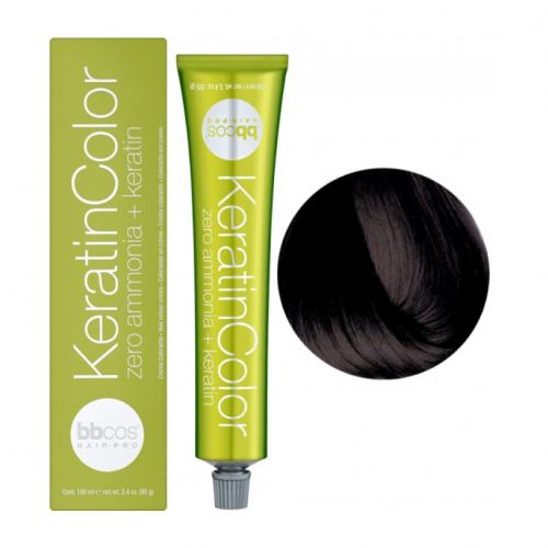 Bbcos KERATIN COLOR краска для волос 5/53 каштановый светло-золотистый красного дерева, 100 ml.