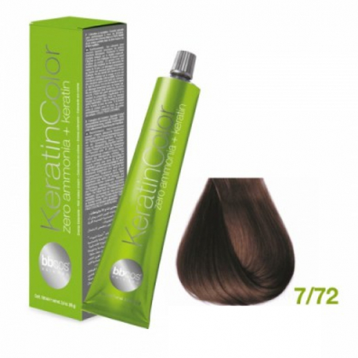 Bbcos KERATIN COLOR краска для волос 7/72 орех, 100 ml