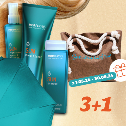 FRAMESI Акція Morphosis Sun Conditioner, Protective Spray and Leave-In, Shampoo + сумка у подарунок
