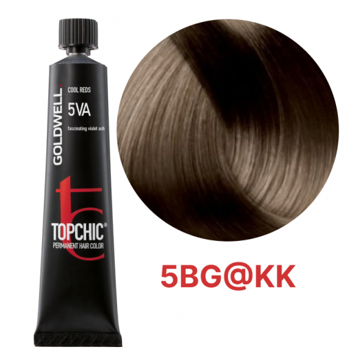 Стійка професійна фарба для волосся Goldwell Topchic Hair Color Coloration 5BG@KK золотисто-коричневий | Інтенсивна мідь, 60мл
