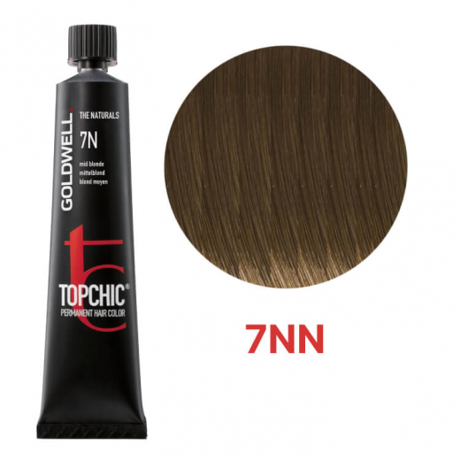 Стойкая профессиональная краска для волос Goldwell Topchic Hair Color Coloration 7NN русый - экстра, 60мл 