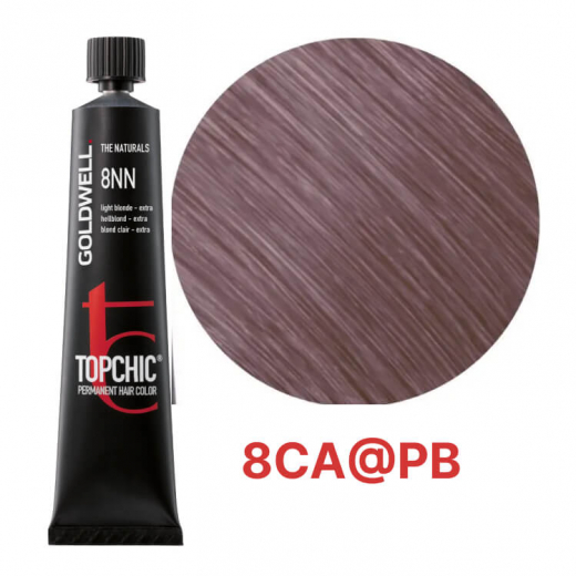 Стійка професійна фарба для волосся Goldwell Topchic Hair Color Coloration 8CA@PB, 60мл
