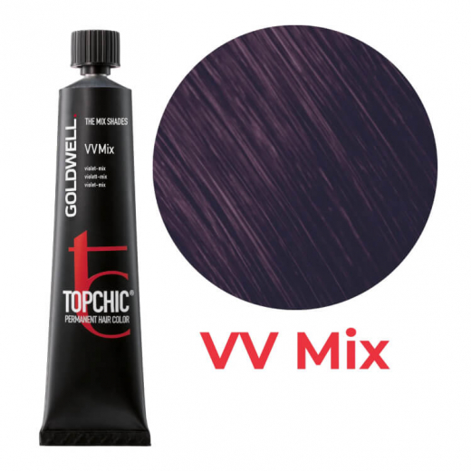 Стійка професійна фарба для волосся Goldwell Topchic Hair Color Coloration VV-MIX коректор інтенсивний фіолетовий, 60мл