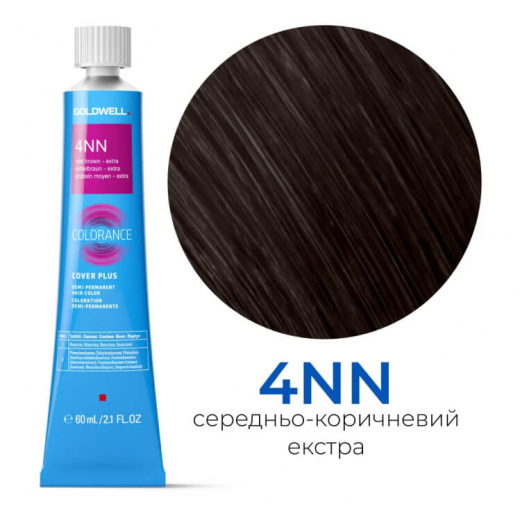 Тонувальна стійка фарба для волосся Goldwell Colorance Color Infuse Hair Color 4-NN середньо-коричневий екстра, 60 мл