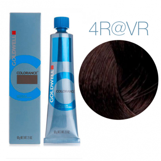 Тонувальна стійка фарба для волосся Goldwell Colorance Color Infuse Hair Color 4R@VR бриллиантовый медный махагон с фиолетово-красным сиянием, 60 мл