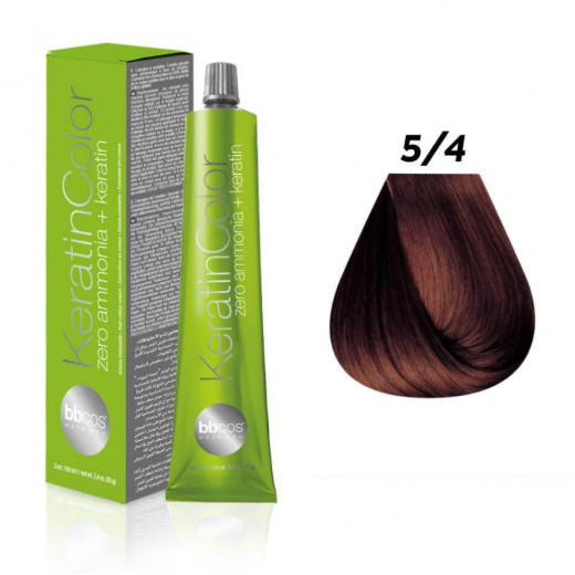 Bbcos KERATIN COLOR краска для волос 5/4 каштановый светлый медный, 100 ml