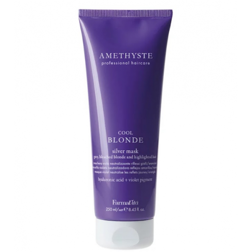 FARMAVITA AMETHYSTE BLONDE - Cool Blonde Silver Mask Увлажняющая и нейтрализующая маска для седых и осветленных волос 250 ml