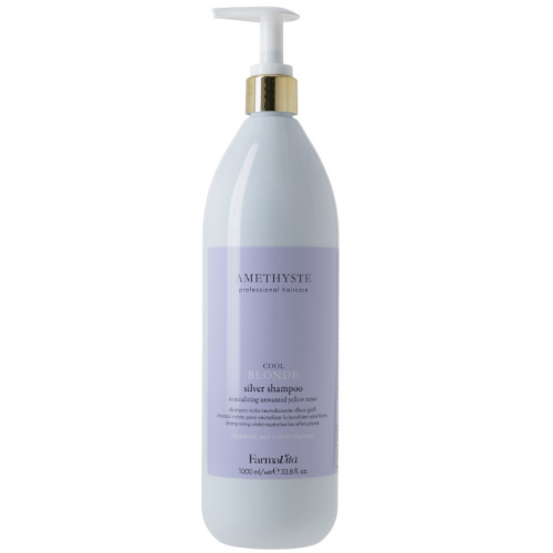 FARMAVITA AMETHYSTE BLONDE - Cool Blonde Silver Shampoo Нейтрализующий фиолетовый шампунь для седых и осветленных волос 1L НФ-00028973