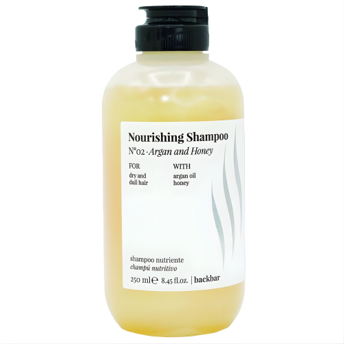 FARMAVITA Шампунь для сухого та пошкодженого волосся BACK BAR NOURISING SHAMPOO N°02 - Argan and Honey, 250 ml 8022033107183