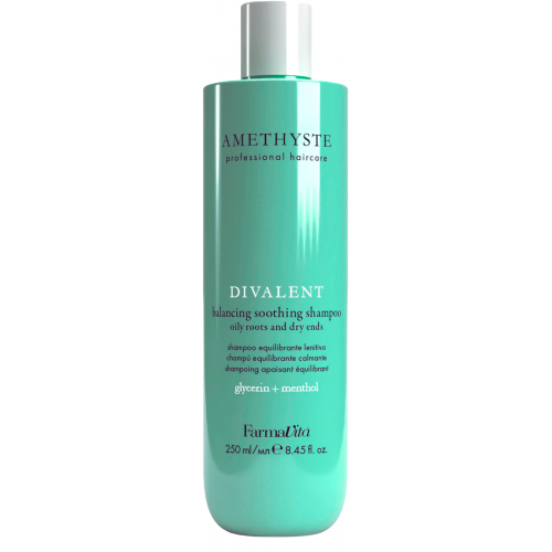 FARMAVITA AMETHYSTE ADVANCE DIVALENT - Balancing Soothing Shampoo Балансуючий заспокійливий шампунь для жирних коренів і сухих кінчиків волосся, 250 ml 8022033112637