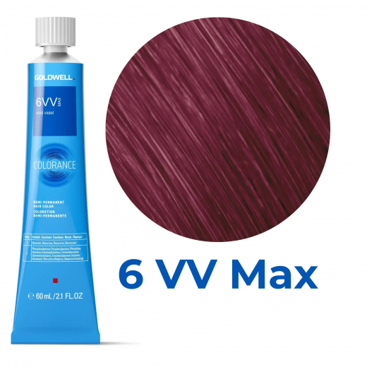 Тонувальна стійка фарба для волосся Goldwell Colorance Color Infuse Hair Color 6VV MAX яскравий фіолетовий, 60 мл Тонувальна стійка фарба для волосся Goldwell Colorance Color Infuse Hair Color 6VV MAX яскравий фіолетовий, 60 мл