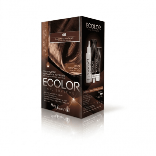 Helen Seward Набор для окрашивания волос в домашних условиях Ecolor Oil Supreme 46 каштановый красное дерево, 160 мл