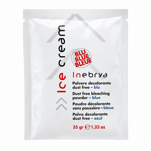 Запаска синьої знебарвлюючої пудри Inebrya Dust Free Lightening Powder Blue-6 Tones, 35 гр