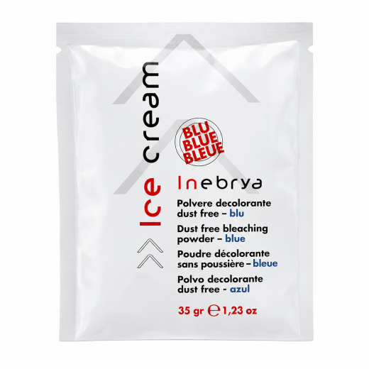Запаска синей обесцвечивающей пудры Inebrya Dust Free Lightening Powder Blue-6 Tones, 35 гр