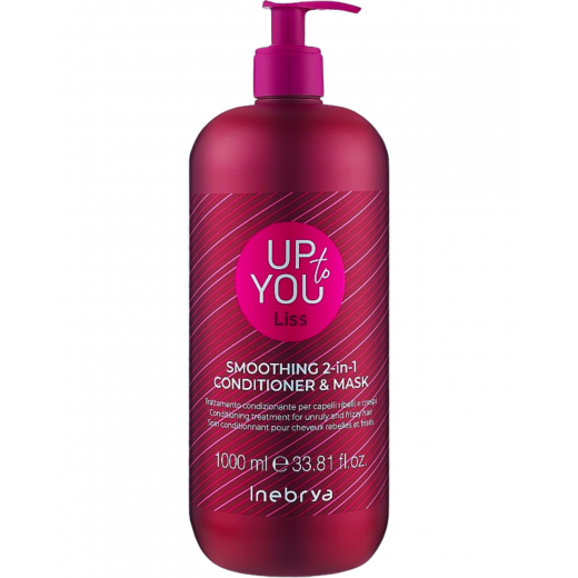 Inebrya Up To You Smoothing 2-in-1 Mask Cond Маска-кондиционер 2 в 1 для разглаживания вол, 1000 ml