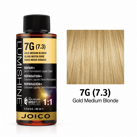 Безаміачна фарба для волосся JOICO LumiShine Demi Liquid 7G (7.3) середній блонд, золотистий , 60 ml Безаміачна фарба для волосся JOICO LumiShine Demi Liquid 7G (7.3) середній блонд, золотистий , 60 ml
