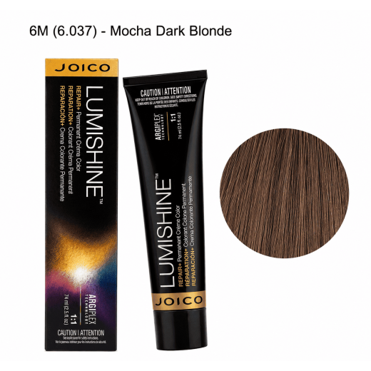 Аміачна крем-фарба для волосся JOICO LumiShine Permanent Crème 6М (6.037) Моко, темний блонд, 74 ml Аміачна крем-фарба для волосся JOICO LumiShine Permanent Crème 6М (6.037) Моко, темний блонд, 74 ml