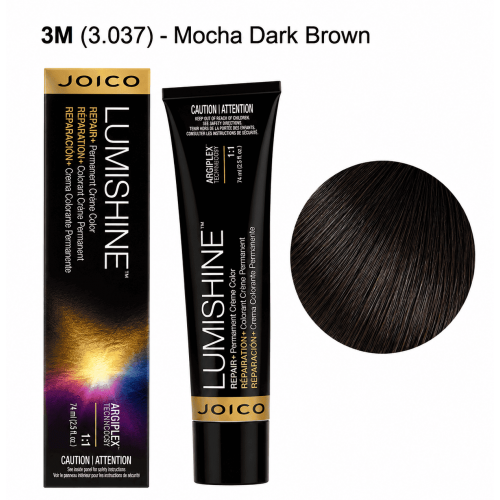 Аміачна крем-фарба для волосся JOICO LumiShine Permanent Crème 3М (3.037) Моко, темно-коричневий, 74 ml Аміачна крем-фарба для волосся JOICO LumiShine Permanent Crème 3М (3.037) Моко, темно-коричневий, 74 ml