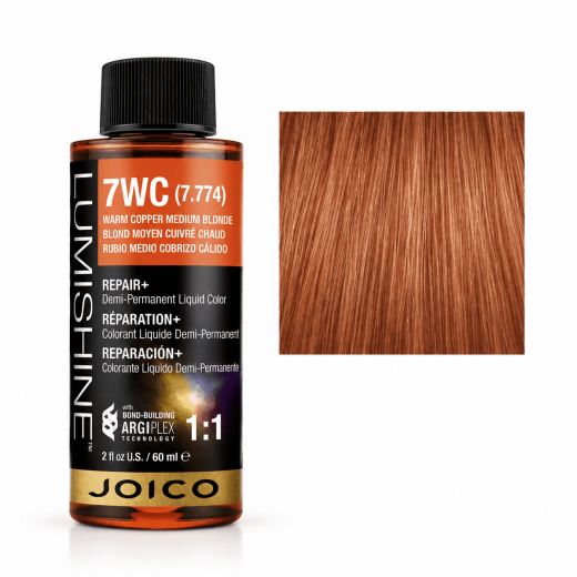Безаміачна фарба для волосся JOICO LumiShine Demi Liquid 7WC середній блонд теплий мідний , 60 ml Безаміачна фарба для волосся JOICO LumiShine Demi Liquid 7WC середній блонд теплий мідний , 60 ml