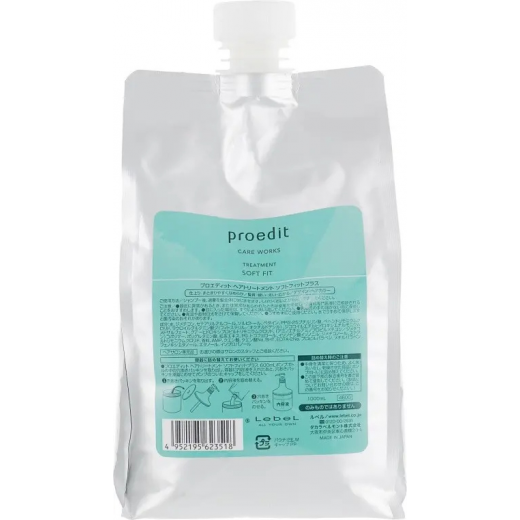 LEBEL Маска для волосся "Proedit Soft Fit Hair Treatment 1000 ml" рефіл LEBEL Маска для волосся "Proedit Soft Fit Hair Treatment 1000 ml" рефіл