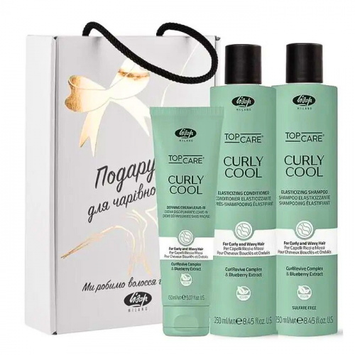 ТМ "Lisap" Подарунковий набір Curly Cool для догляду за кучерявим та хвилястим волоссям , 150+250+250мл НФ-00029419