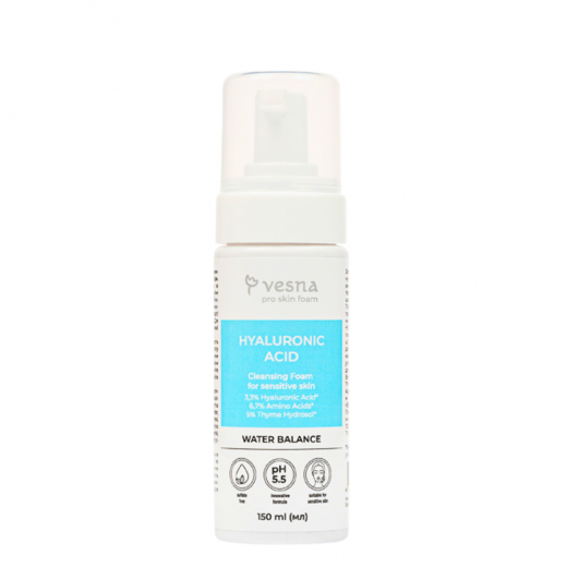 ТМ Vesna Очищающая пенка Hyaluronic Acid для чувствительной кожи 150 ml