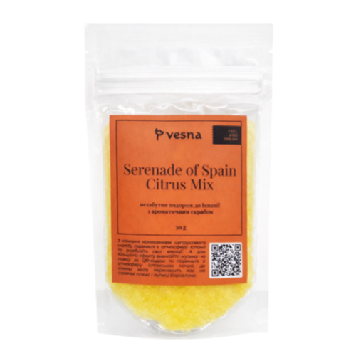 Vesna Пробник Цукрово-сольовий скраб для тіла “Серенада Іспанії” з міксом цитрусових, 30 g НФ-00029757