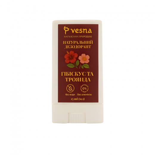 ТМ Vesna Натуральный дезодорант Гибискус и Роза, 15 ml