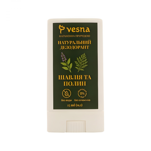 ТМ Vesna Натуральный дезодорант Шалфей и Полынь, 15 ml