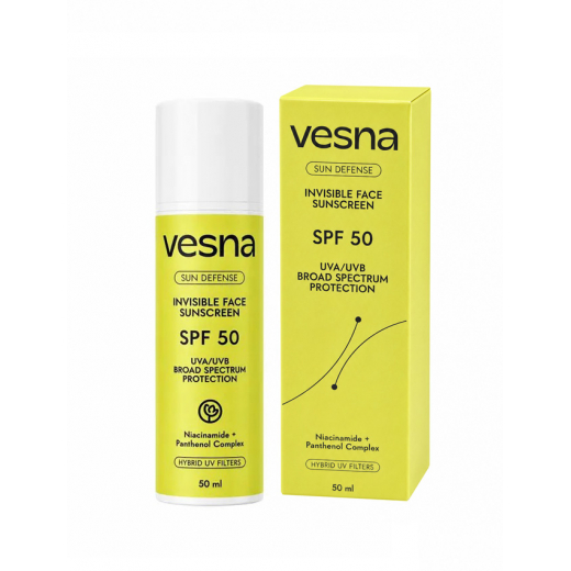 VESNA Невидимый солнцезащитный крем для лица SPF 50, 50 ml