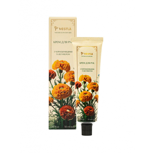 ТМ Vesna Крем для рук с бархатцами и ветивером, 50 ml ТМ Vesna Крем для рук с бархатцами и ветивером, 50 ml