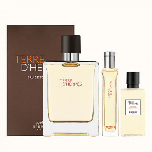 Набір Hermes Terre d'Hermes Eau de Toilette для чоловіків - set (edt 100 ml + sh/g 40 ml + edt 15 ml mini)
