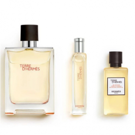 Набір Hermes Terre d'Hermes Eau de Toilette для чоловіків - set (edt 100 ml + edt 15 ml mini + sh/g 40 ml)