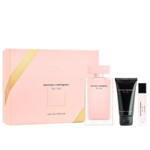 Набор Narciso Rodriguez For Her Eau de Parfum для женщин - set (edp 100 ml + edp 10 ml mini + b/l 50 ml)