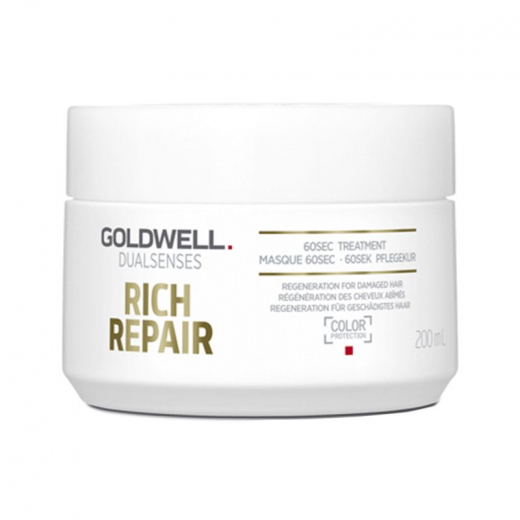
                Маска для волос Goldwell DSN Rich Repair 60 сек. восстанавливающая для сухих и повреждённых волос, 200 мл