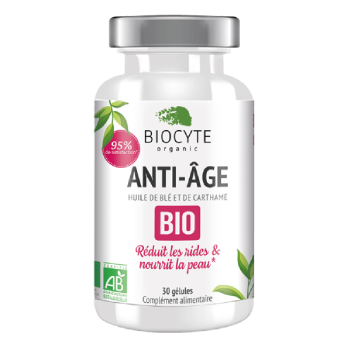 Biocyte Anti-Age Органические масла способствуют увлажнению кожи и помогают бороться с сухостью и морщинами, 30 капсул